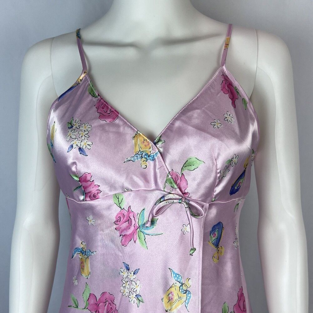 Secret Treasures Medium Pink Floral Sleeveless V-Neck Midi Nightgown Dress - Picture 2 of 8